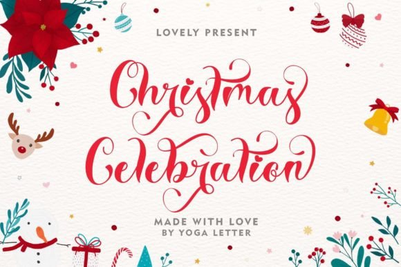 Christmas Celebration: A Festive Script Font for Creative Branding